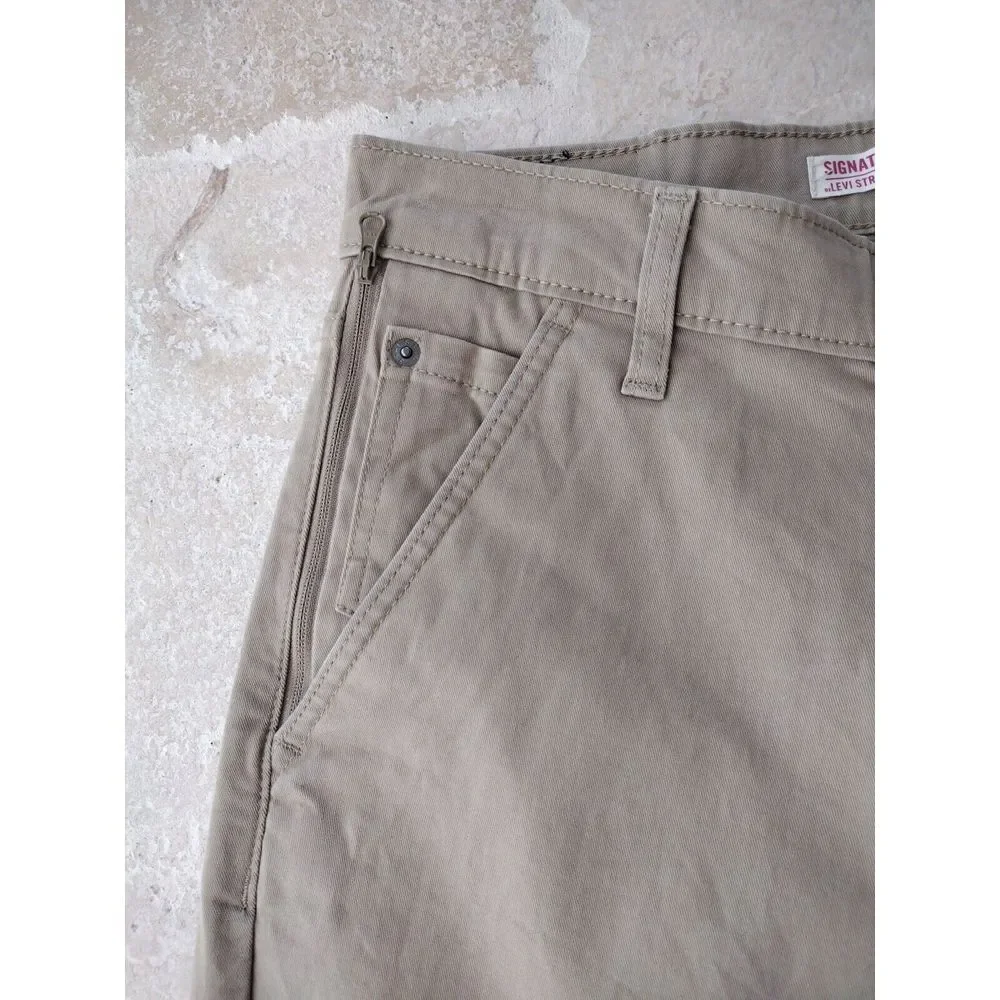 Levi's Jeans Men's 29X30 Tan Twill Stretch‎ Athletic Zip Pocket Straight Leg